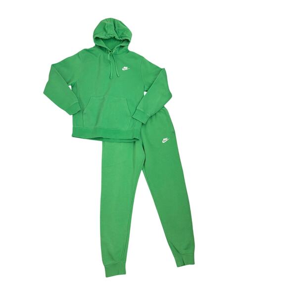 Nike Other - Nike Sportswear Club Fleece Green Matching Hoodie Jogger Sweat Suit Men's Small